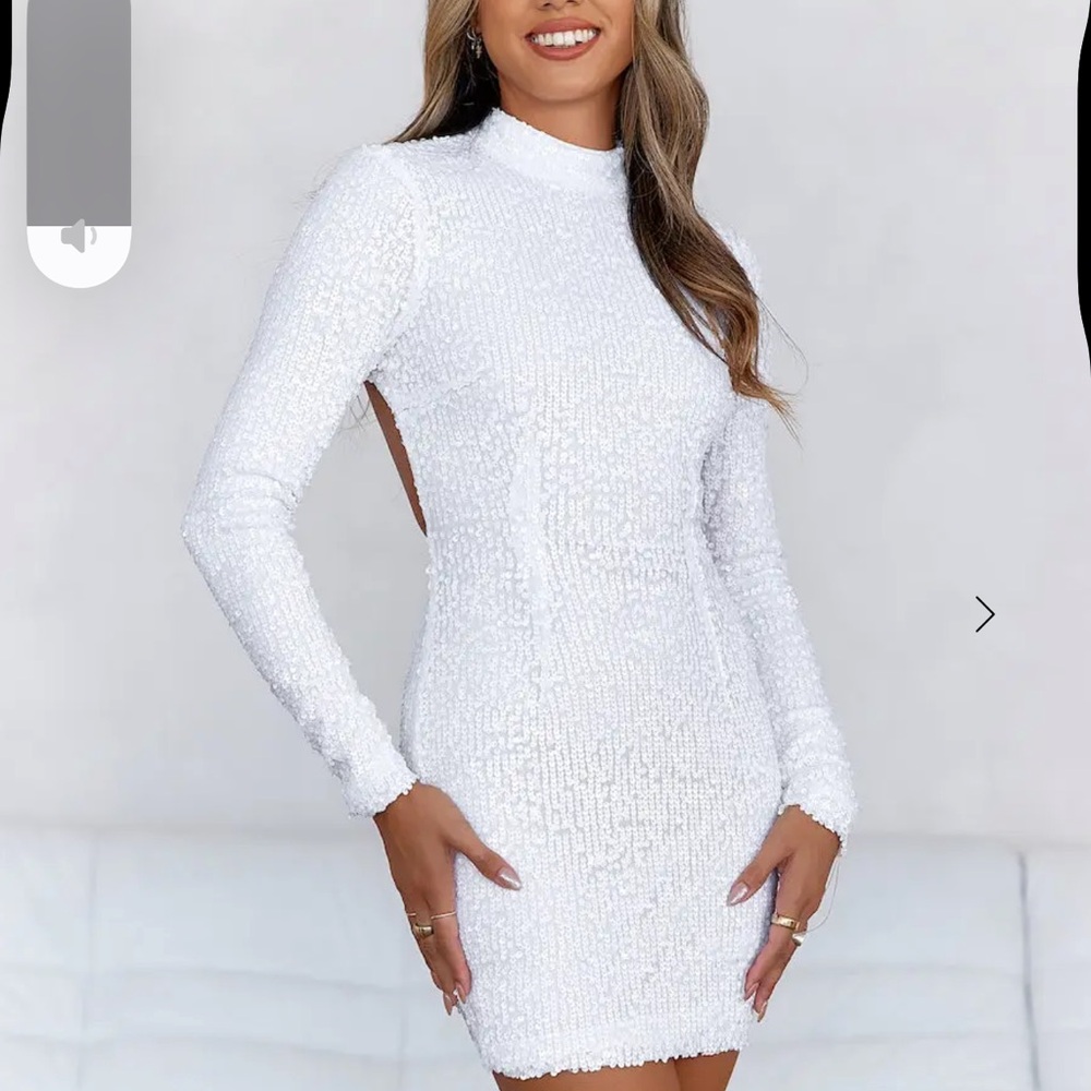 Hello molly White Sequin Dress NWT